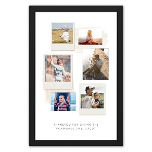 ritwika39s wall art of personalized 6 photos collage amp custom message painting in black frame printed on premium glossy paper set of 1 with acrylic glass multicolor size 135 x 195 in