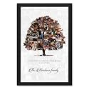 Ritwika's Wall Art of Personalized Photo Collage Tree &amp; Custom Message Painting in Black Frame, Printed on Premium Glossy Paper, Set of 1, With Acrylic Glass, Multicolor, Size 13.5 X 19.5 IN