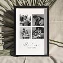 Ritwika's Wall Art of Personalized 4 Photo Collage And Custom Message Painting in Black Frame, Printed on Premium Glossy Paper With Acrylic Glass, Black &amp; White, Size 13.5 X 9.5 IN, Set of 1