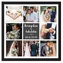 Ritwika's Wall Art of Personalized 8 Photos Collage &amp; Custom Message Painting in Black Frame With Acrylic Glass, Printed on Premium Glossy Paper, Multicolour, Size 13.5 X 13.5 IN, Set of 1