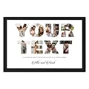 Ritwika's Wall Art of Personalized Text Photo Collage &amp; Custom Message Painting in Black Frame, Set of 1, With Glass, Multicolor, Size 19.5 X 13.5 IN