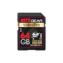 Ritz Gear SD Card UHS-II 64GB SDXC Memory Card U3 V90 A1, Extreme Performance Professional Sd-Card (R 280mb/s 250mb/s W) for Advanced DSLR,Well-Suited for Video, Including 4K,8K, 3D, Full HD Video