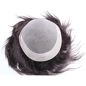ritzkart hair toupeewig for covering bald area straight black hair normal base human hair monofilament regular mens hair patch black