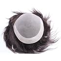 Ritzkart Hair Toupee/wig for Covering Bald Area Straight Black Hair Normal Base Human Hair Monofilament Regular Mens Hair Patch, Black,
