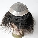 Ritzkart Mix Hair Toupee/wig for Covering Bald Area Straight Black Hair Normal Base Human Hair Monofilament Regular Mens Hair Patch, Black,