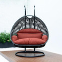 RIVA CRAFT Double Seater Swing Chair With Stand And Cushion Iron Large Swing