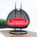 RIVA CRAFT Double Seater Swing Chair With Stand And Cushion Iron Large Swing (Black, Red, Pack of 4, DIY(Do-It-Yourself))