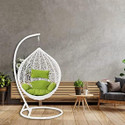 RIVA CRAFT Single Seater Swing Chair With Stand And Cushion Iron Hammock
