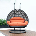 RIVA CRAFT Double Seater Swing Chair With Stand And Cushion Iron Large Swing (Black, Pack of 4, DIY(Do-It-Yourself))