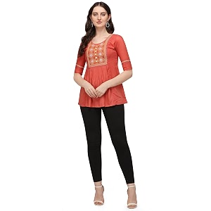 Riva Enterprise Rayon Fabric with Embroidery Stitched
