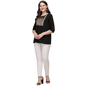 Riva Enterprise Rayon Fabric with Embroidery Stitched