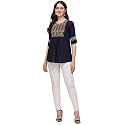 Riva Enterprise Rayon Fabric with Embroidery Stitched