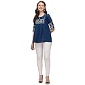 Riva Enterprise Rayon Fabric with Embroidery Stitched