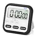 RIVAAN Digital Magnetic 2-in-1 Timer and Stopwatch - Kitchen Timers with Alarm, Large Display Study, Loud Alarm for Cooking, Chess Clock, Egg Timer for Boiling Eggs (Black)