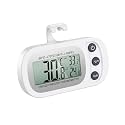 RIVAAN Digital Refrigerator Freezer Thermometers - Waterproof LCD Display, Monitoring High & Low Temperature Record, Magnetic Back, Portable Sensor for Indoor/Outdoor Use (8.6 x 4.5 CM, Set of 1)