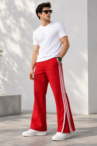 Rivastra Striped Men Red White Track Pants
