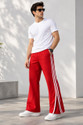 Rivastra Striped Men Red White Track Pants