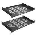 RIVECO 2-Pack 10" 1U Vented Rack Shelf for 19" Server IT Sound Cabinets