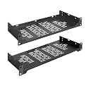RIVECO 2-Pack 6" 1U Vented Rack Shelf for 19" Server IT Sound Cabinets
