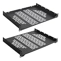 RIVECO 2 PCS 12” Rack Shelves for 19 inches Network Rack &amp; Cabinets, 1U Rack Mount Shelf Vented Cantilever Tray, for Server, IT &amp; Sound Equipment