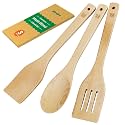 Riveira Maple Wooden Spoons for Cooking Set of 3 – Natural Maple Wooden Cooking Utensils, Wooden Spatula, Wooden Spoon - Premium Quality Utensil Set for Non-Toxic Cooking