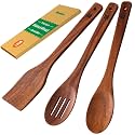 Riveira Walnut Wooden Spoons for Cooking Set of 3 – Natural Walnut Wooden Cooking Utensils, Spatula, Spoon - Premium Quality Utensil Set for Non-Toxic Cooking