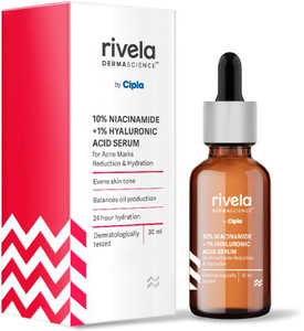 rivela dermascience 10 niacinamide1 hyaluronic acid serum reduces acne marks blemishes