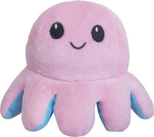 rivendoz ultra soft reversible octopus soft toys happy and angry face  - 18 cm multicolor