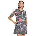 RIVER Designer Printed Dress with Print Blocking
