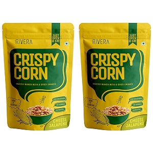 rivera crispy corn pack of 2cheese jalapeno-87g each  high iron snacks  zero cholesterol zero trans fat  healthy snacks