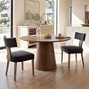 RIVOVA Linen Dining Chairs Set of 2, Modern Dining Chair with Curved Backrest and Wood Legs Upholstered Dining Chairs Farmhouse Dining Room Chairs Kitchen Chairs, Charcoal