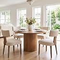 RIVOVA Linen Dining Chairs Set of 4 with Seat Covers, Modern Dining Chairs with Wood Legs, Farmhouse Fabric Upholstered Dining Room Kitchen Side Chairs, Beige