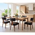 RIVOVA Mid Century Modern Dining Chairs Set of 6 PU Leather Upholstered Side Chairs, Modern Kitchen Armless Parson Chairs Solid Wood Dining Chairs, Black
