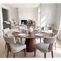 RIVOVA Mid Century Modern Dining Chairs Set of 6 PU Leather Upholstered Dining Room Chairs Side Chairs, Modern Kitchen Armless Parson Chairs Solid Wood Dining Chairs, Grey