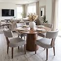 RIVOVA Mid Century Modern Dining Chairs Set of 4 PU Leather Upholstered Side Chairs, Modern Kitchen Armless Parson Chairs Solid Wood Dining Chairs, Grey