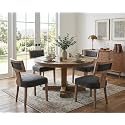 RIVOVA Mid Century Modern Dining Chairs Set of 4 Linen Fabric Upholstered Kitchen Side Chairs with Nailhead Trim, Modern Kitchen Armless Solid Wood Dining Chairs, Charcoal