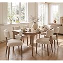 RIVOVA Wooden Dining Chairs Set of 6, Upholstered Kitchen Side Chair, Beige