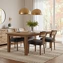 RIVOVA Rattan Dining Chairs Set of 4, Modern Fabric Upholstered Kitchen Chairs, Wooden Dining Room Chair Farmhouse Dinner Chair, Charcoal