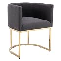 RIVOVA Upholstered Dining Chair, Modern Barrel Side Armchair Upholstered Dining Room Chairs Comfy Armchair Kitchen Side Chair for Living Room, Linen Charcoal