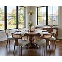 RIVOVA Upholstered Dining Chairs Set of 6 with Rattan Back, Modern Wooden Kitchen Chairs PU Leather Side Dining Room Chair Farmhouse Dinner Chair, Grey