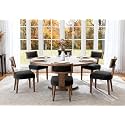 RIVOVA Upholstered Dining Chairs Set of 6 with Nailhead Trim, Modern Wooden Kitchen Chairs Fabric Side Dining Room Chair Farmhouse Dinner Chair, Charcoal