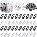 Rivvlive 144 Pcs Classic Alpha Number Sewing Clip for Quilting, Black White