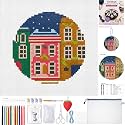 Rivvlive 26 Pcs City Homes 18 Mesh Needlepoint Canvas Kit Beginner
