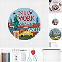 Rivvlive 26 Pcs New York 18 Mesh Needlepoint Canvas Kit Beginner