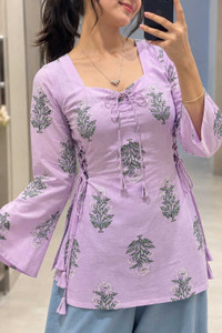 Riwaazz Floral Print Viscose Rayon Tunic Kurta