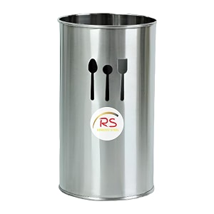 34crest stainless steel cutlery holder  elegant and durable utensil organizer for modern kitchens  utensil organizer for spatulas skimmers and more silver
