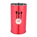 "CREST STAINLESS STEEL CUTLERY HOLDER | Elegant and Durable Utensil Organizer for Modern Kitchens | Utensil Organizer for Spatulas, Skimmers, and More (RED)