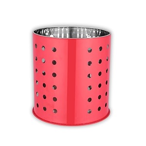 steel cutlery holderorganizer for kitchen amp dining table  multi-purpose spoon knife fork chopstick storage box  tabletop utensil organizer durable amp stylish red 1214 cm
