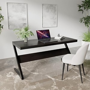 riyan luxiwood z type study table in engineering wood 1 years warranty home amp office table easy assemble space saver amp easy cleaning color-brown size-90x60x75 cm