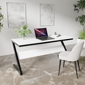 riyan luxiwood z type study table in engineering wood home amp office study table sturdy structure easy assemble space saver amp easy cleaning color-white size-12x6x75cm